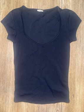 Garage Navy Short Sleeve Top